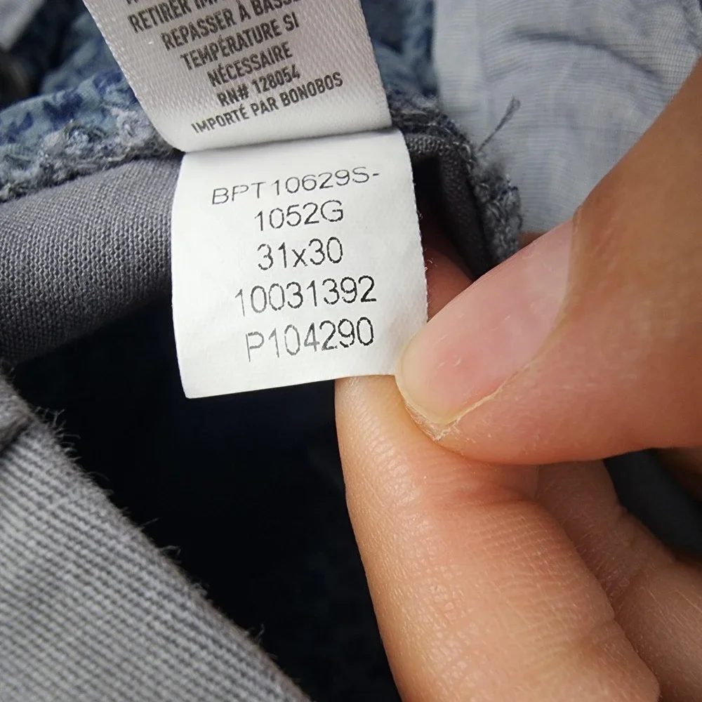 Bonobos Pants Mens 31x30(28) Gray Slim Stretch Twill Chino Casual Cotton Spandex